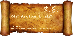 Kühtreiber Ernő névjegykártya