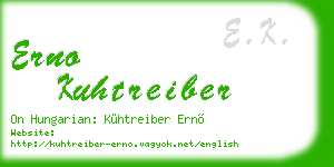 erno kuhtreiber business card