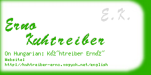 erno kuhtreiber business card